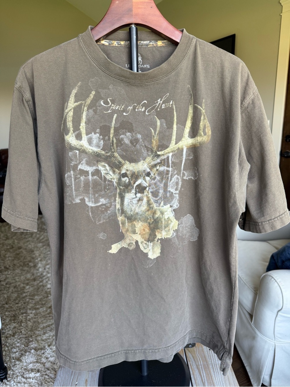 Legendary Whitetail Spirit of the Hunt Deer Graphic Tee - Brown XL
